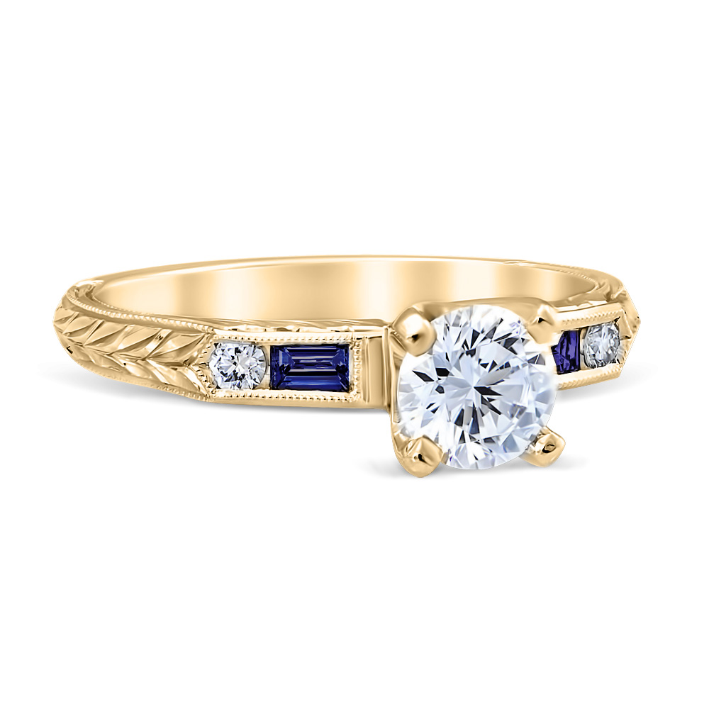 Lucia Sapphire 14K Yellow Gold Engagement Ring