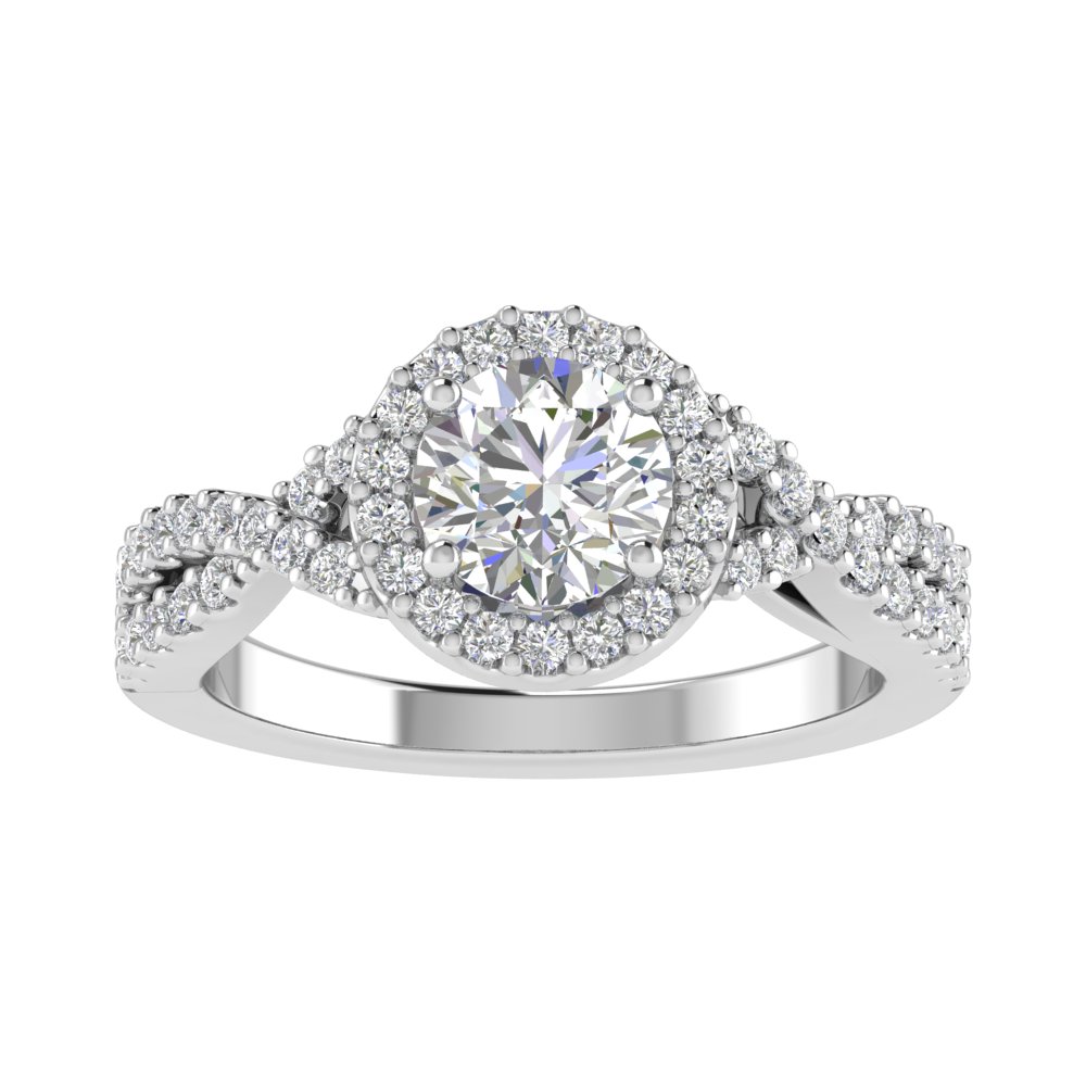 Serena 18k White Gold Halo Engagement Ring