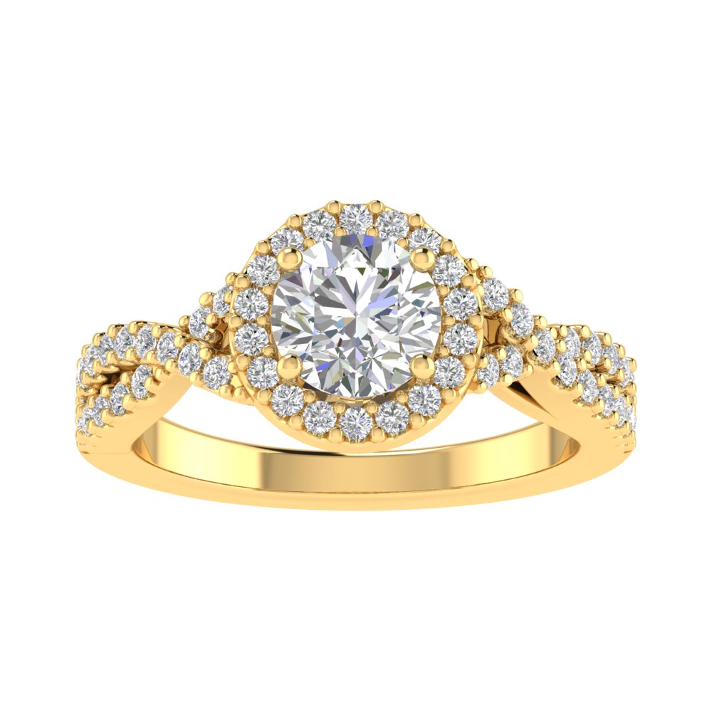 Serena 18k Yellow Gold Halo Engagement Ring