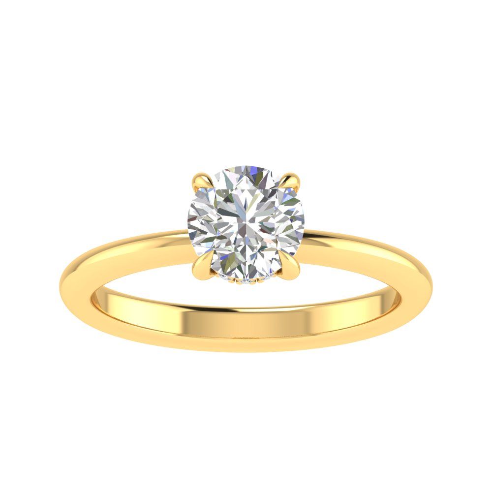 Natalie 14k Yellow Gold Hidden Halo Engagement Ring