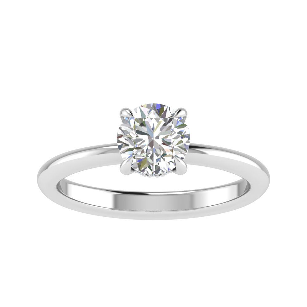 Natalie 18k White Gold Hidden Halo Engagement Ring
