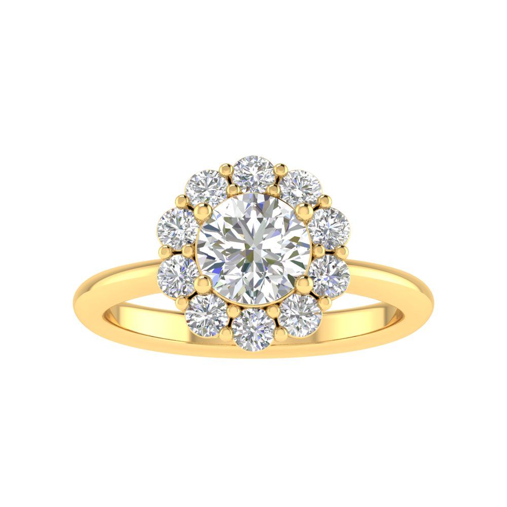 Kylie 18k Yellow Gold Halo Engagement Ring