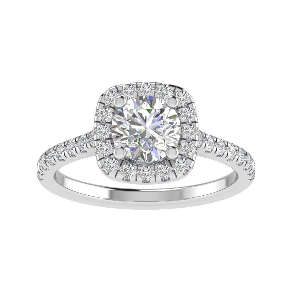 Maria 14k White Gold Halo Engagement Ring