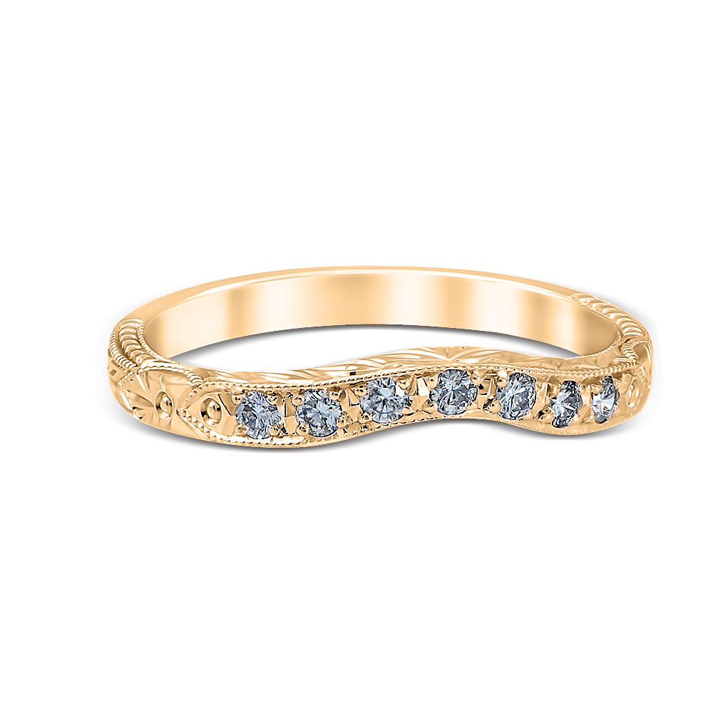 Venetian Crown Wedding Ring 14K Yellow Gold
