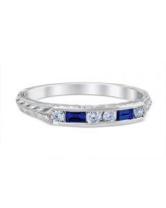 Lucia Sapphire Wedding Ring 18K White Gold