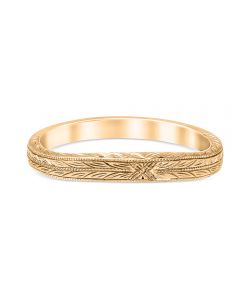 Sweeping Lace Wedding Ring 14K Yellow Gold