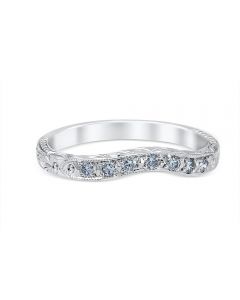 Venetian Crown Wedding Ring 18K White Gold