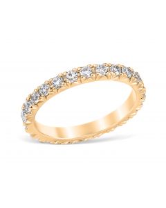 French Pavé 1.00 ctw Wedding Ring 18K Yellow Gold