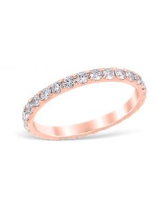 Mezzaluna Pavé 0.84 ctw Wedding Ring 14K Rose Gold