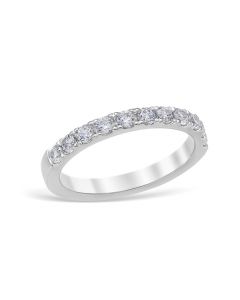 Mezzaluna Pavé 0.55 ctw Wedding Ring 14K White Gold