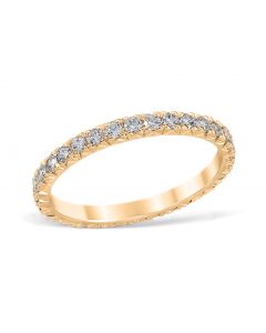 French Pavé 0.64 ctw Wedding Ring 18K Yellow Gold