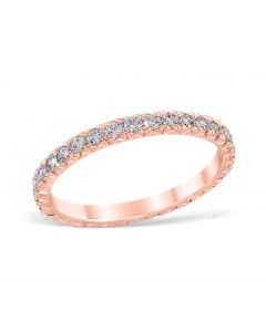 French  Pavé 0.64 ctw Wedding Ring 14K Rose Gold