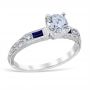 Lucia Sapphire 18K White Gold Engagement Ring