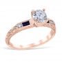 Lucia Sapphire 14K Rose Gold Engagement Ring