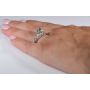 Florin Leaf Vintage Filigree 14K White Gold Engagement Ring