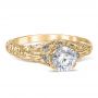 Florin Leaf Vintage Filigree 14K Yellow Gold Engagement Ring