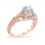 Florin Leaf Vintage Filigree 14K Rose Gold Engagement Ring