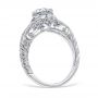 Florin Leaf vintage filigree 18K White Gold Engagement Ring
