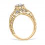 Florin Leaf Vintage Filigree 18K Yellow Gold Engagement Ring