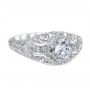 Romanesque Arcade Vintage Platinum Gold & Diamond Filigree Engagement Ring