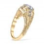 Romanesque Arcade Vintage 18K Yellow Gold & Diamond Filigree Engagement Ring
