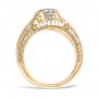 Romanesque Arcade Vintage 14k Yellow Gold & Diamond Filigree Engagement Ring