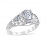 Wreathed Pear 14K White Gold Engagement Ring