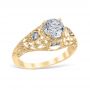 Wreathed Pear 18K Yellow Gold Engagement Ring
