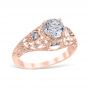 Wreathed Pear 14K Rose Gold Vintage Engagement Ring