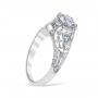 Wreathed Pear 14K White Gold Vintage Engagement Ring