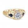 Wreathed Pear - Sapphire 14K Yellow Gold Vintage Engagement Ring