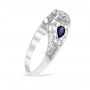 Wreathed Pear - Sapphire 18K White Gold Engagement Ring