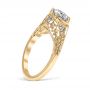 Floral Burst Vintage 18K Yellow Gold & Diamond Engagement Ring
