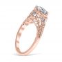 Floral Burst Vintage 14K Rose Gold & Diamond Engagement Ring