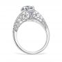 Floral Burst Vintage 14K White Gold & Diamond Engagement Ring