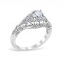 Edwardian Blossom 18K White Gold Engagement Ring