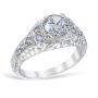 Lara 14K White Gold Vintage Engagement Ring