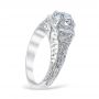 Lara 18K White Gold Vintage Engagement Ring