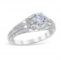 Sweeping Lace 18K White Gold Engagement Ring