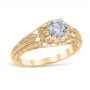 Sweeping Lace 14K Yellow Gold Engagement Ring