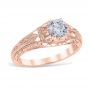 Sweeping Lace 14K Rose Gold Engagement Ring