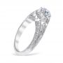 Sweeping Lace 14K White Gold Vintage Engagement Ring