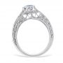 Sweeping Lace 14K White Gold Vintage Engagement Ring