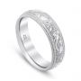 Scroll and Star Men's Band 18K White Gold