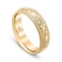 Scroll and Star Men's Band 18K Yellow Gold