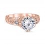 Venetian Crown Vintage 14K Rose Gold Filigree Engagement Ring