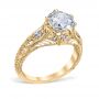 Venetian Crown Vintage 18K Yellow Gold Filigree Engagement Ring