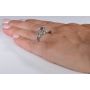 Draping Petal Vintage 14K White Gold & Diamond Filigree Engagement Ring
