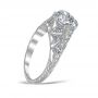 Draping Petal Vintage Platinum & Diamond Filigree Engagement Ring