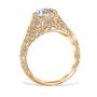 Draping Petal Vintage 18K Yellow Gold & Diamond Filigree Engagement Ring